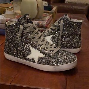 Golden Goose Francy Black & Silver Sneakers